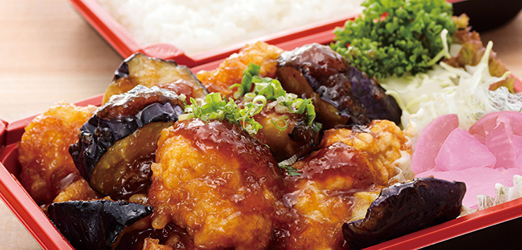 鶏と茄子のみぞれ和え弁当